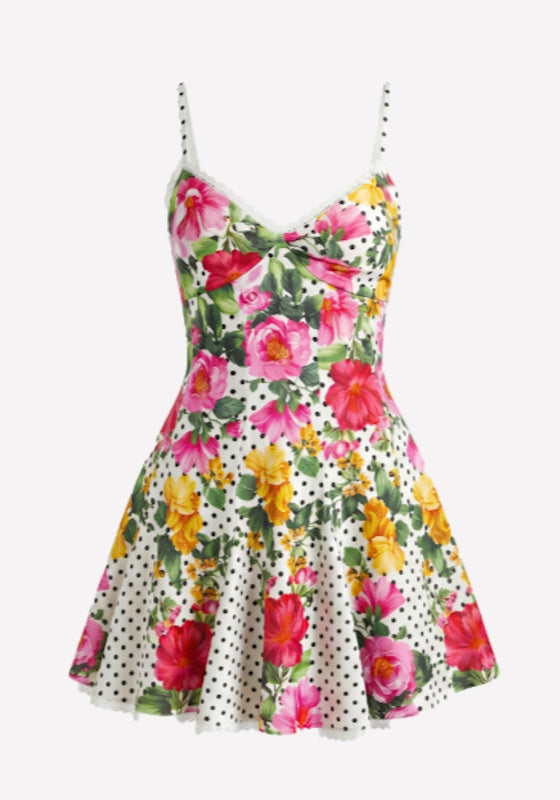 Folkadot Short Dress Rosela