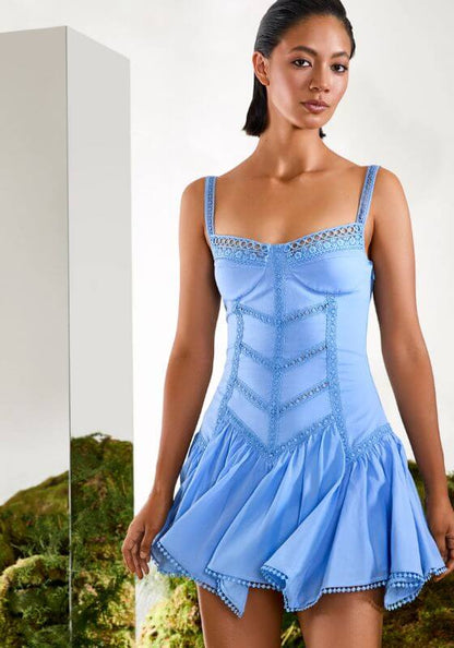 Charo Ruiz | Lira Short Dress Blue - Beach Cafe Charo Ruiz | Lira Short Dress Blue - Beach Cafe
