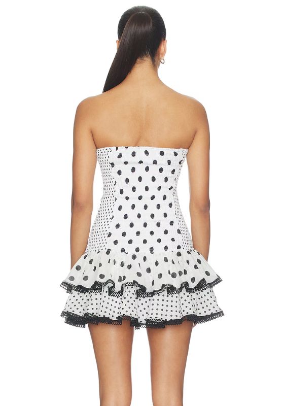 Polkadot Zahara Short Dress White
