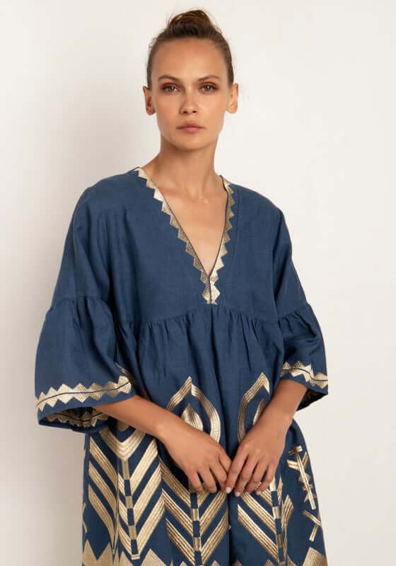 kori embroidered dress Belted Embroidered Midi S