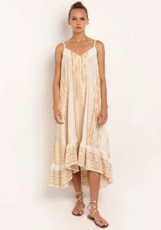 kori natural high low beach dress
