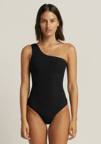 Jets Jetset One Shoulder Swimsuit Black