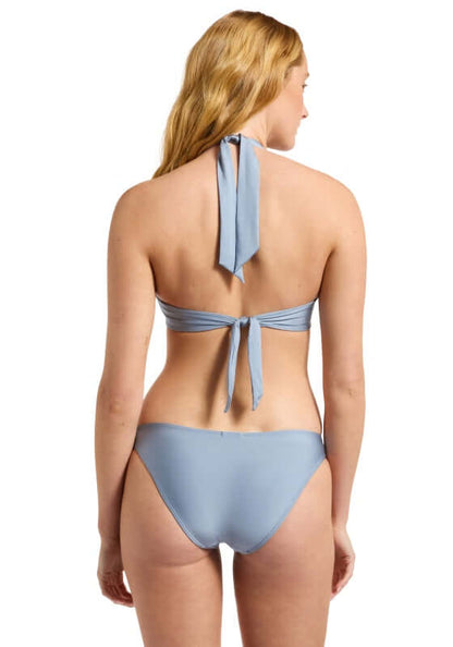 Jetset Lien Triangle Bikini Pebble by Jets Swimwear showing the back view with a halter tie and low rise fit.
