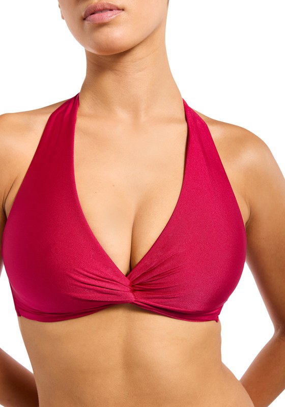 Jetset Shine Twist Halter Bikini Berry