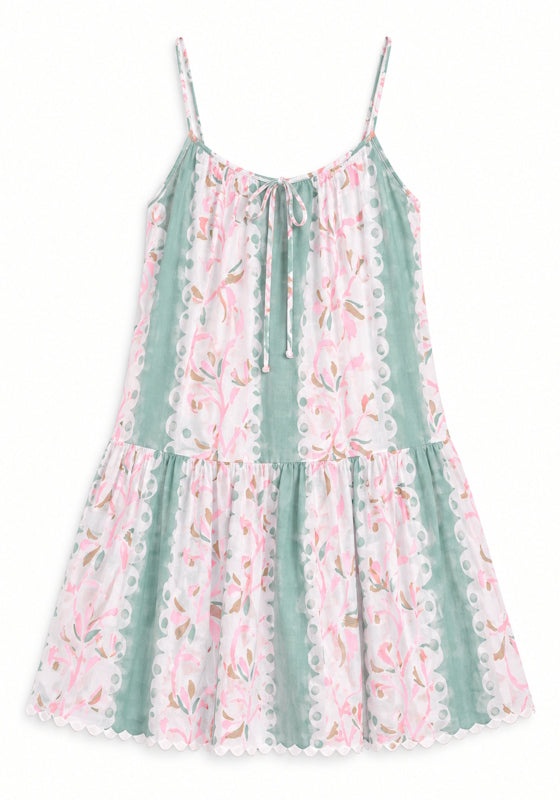 Bird Of Paradise Strappy Mini Dress Pistachio