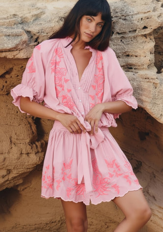 Butterfly Blouson Dress Petal Pink
