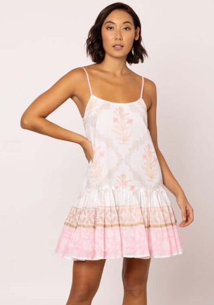 juliet dunn cage block mini dress grapefruit