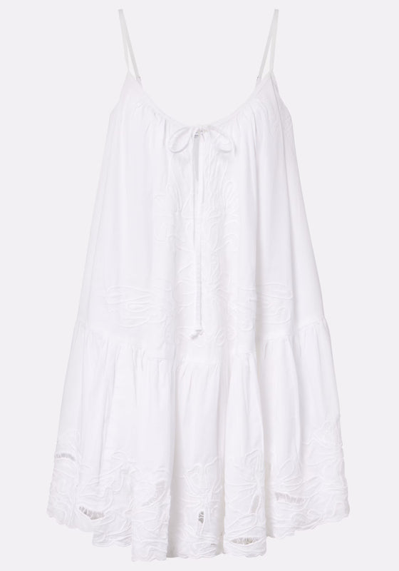Poplin Cut Out Dress White