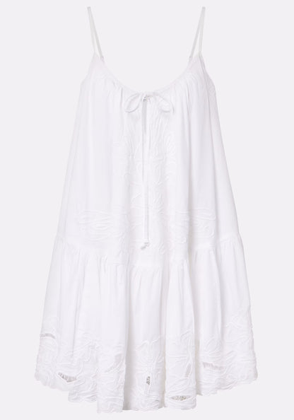 Poplin Cut Out Dress White