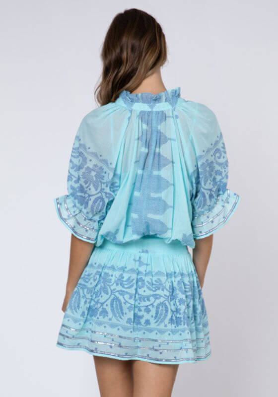 Dhaka Blouson Dress Blue