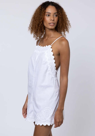 Poplin Dungareenis White