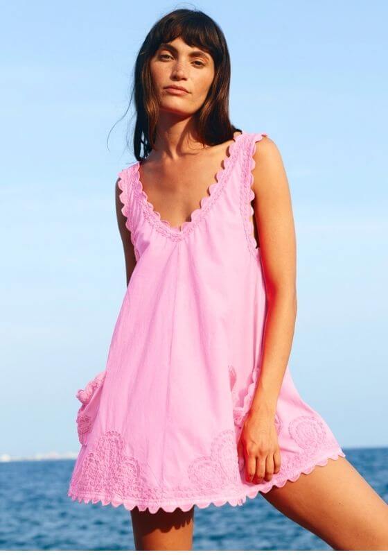 Ric Rac Low Back Dress Flamingo