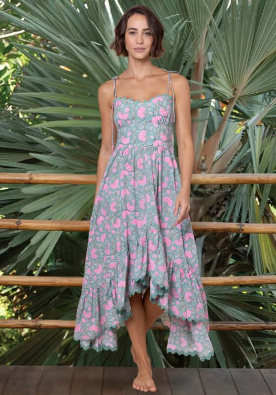 Gingko High-Lo Dress Cactus