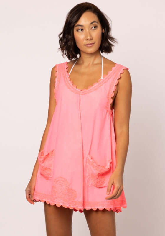 juliet dunn low back watermelon dress