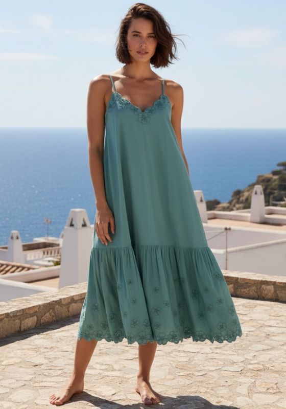 Poplin Midi Dress Cactus