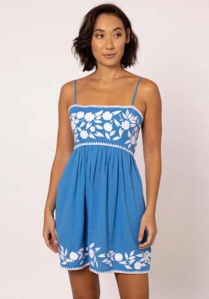 Juliet dunn tie bakc mini dress blue