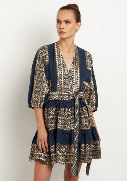greek style short dress Vix Paula Hermanny Grace Short Dress Swim Cover-Up