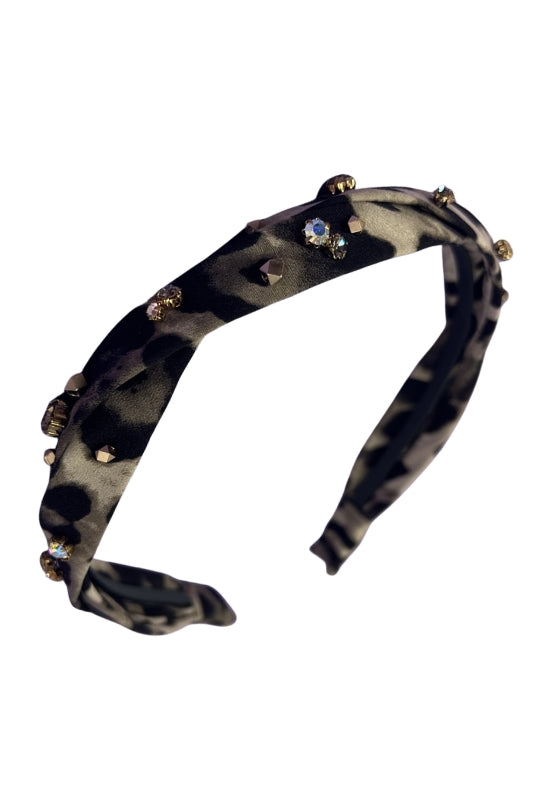 Leopard Crystal Stone Headband