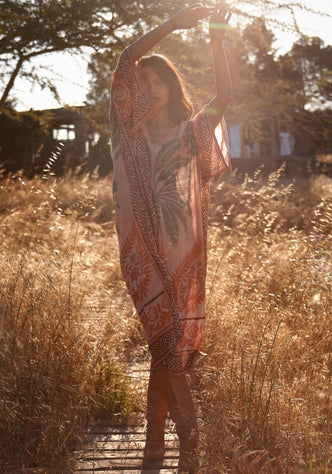 Rhoda Long Kaftan Peach