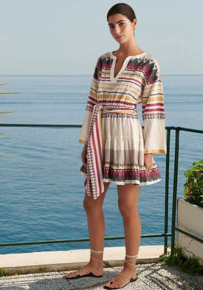 Serifos Belted Dress Fuchsia