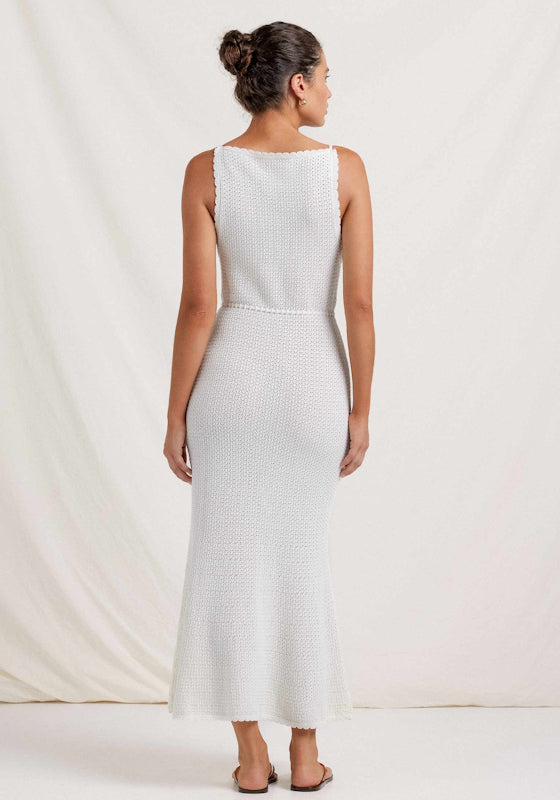 Pointelle Forever Midi Dress Seashell