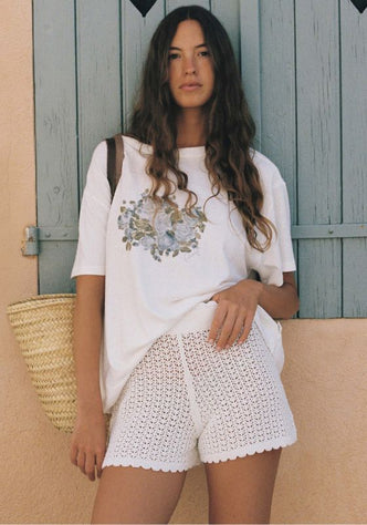Pointelle Shorts Seashell