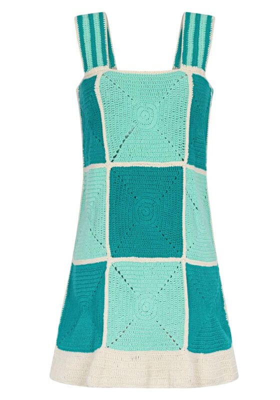 pitusa crochet patchwork mini dress Crochet Patchwork Mini Dress Multicolor / PETITE