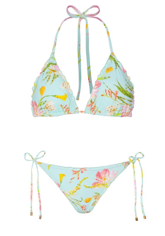 Petal Embroidered Triangle Bikini