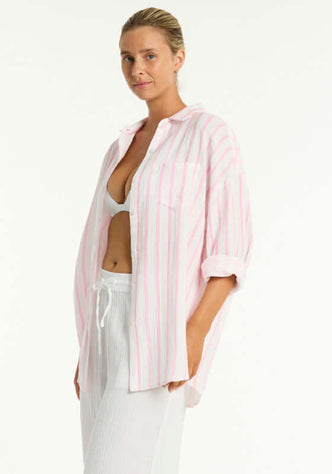 Amalfi Beach Shirt Pink