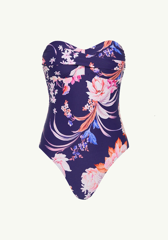 Indochine Twist Bandeau Swimsuit French Navy