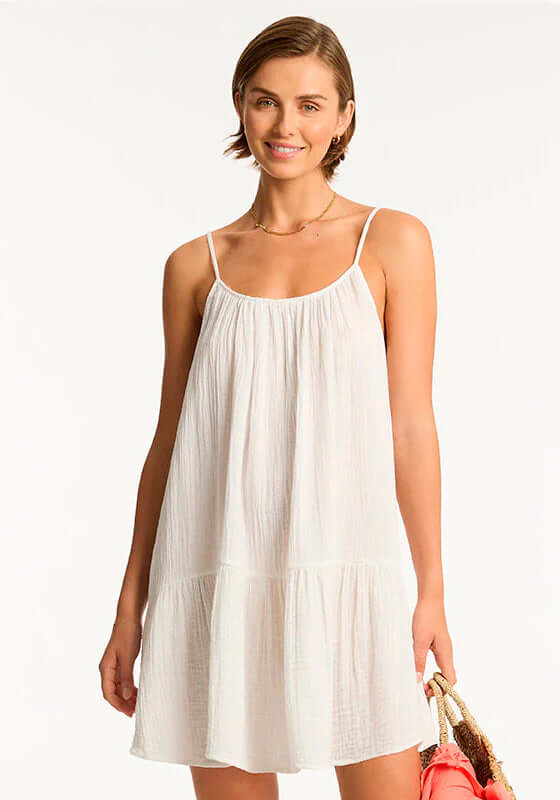Sea Level, Sunset Mini Beach  dress white 