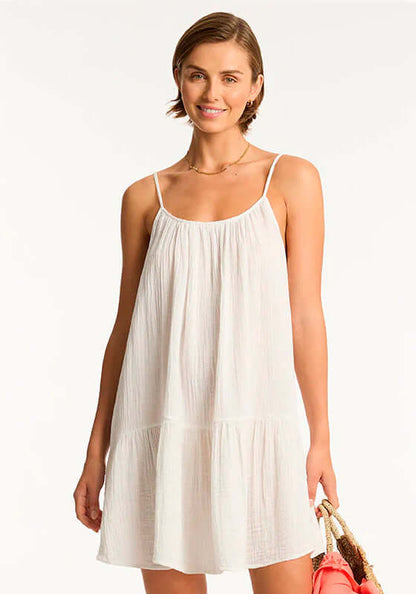 Sea Level, Sunset Mini Beach  dress white 