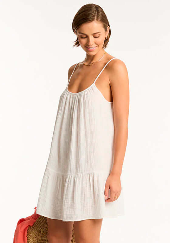 Sunset Short Beach Dress White