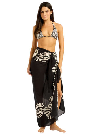 C Shells Sarong by Seafolly, featuring a striking shell print on lightweight fabric, perfect for beach and summer wear.