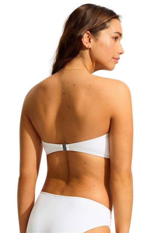 Seafolly Twist Bandeau Bikini White – Beach Cafe
