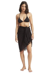 Cotton Gauze Black Sarong