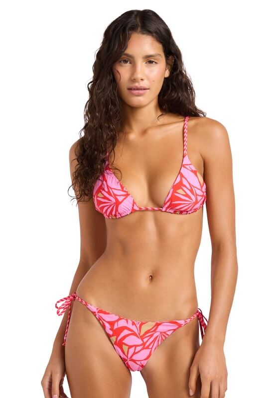 Retro Reef Reversible Slide Tri Bikini Red