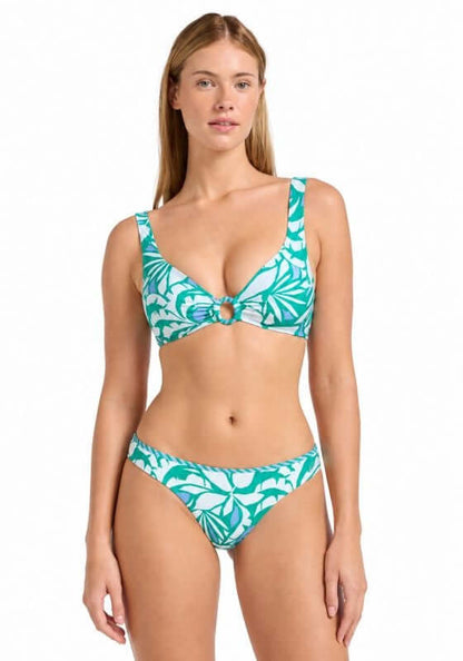 Retro Reef Ring Front Tank Bikini Green