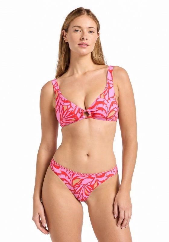 Retro Reef Ring Front Tank Bikini Red