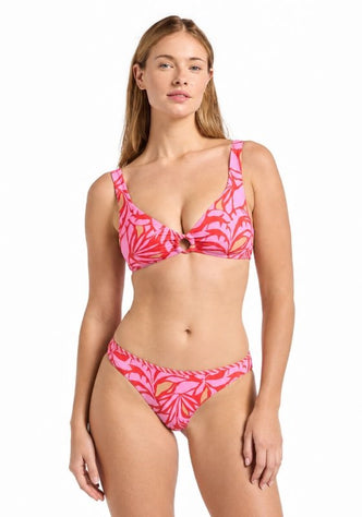 Retro Reef Ring Front Tank Bikini Red