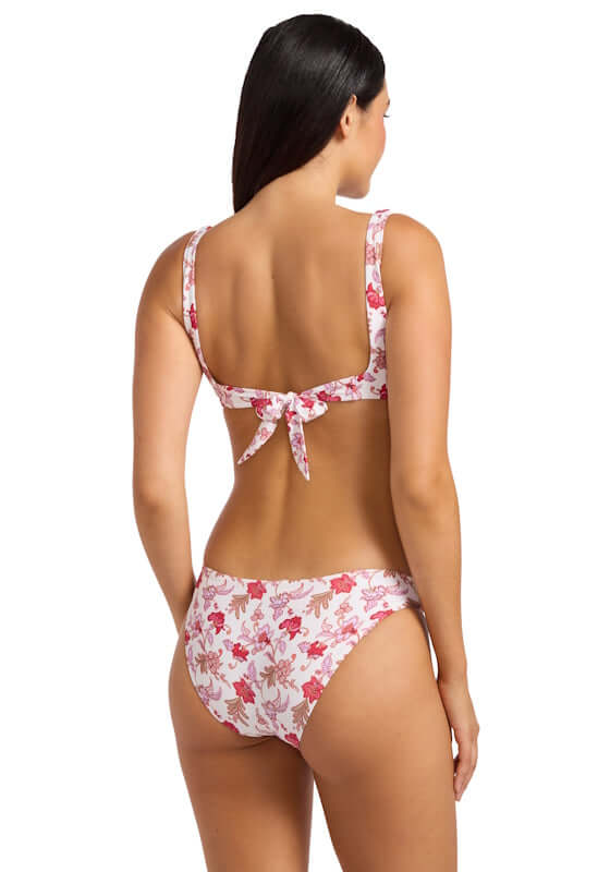 Summerchintz Retro Bikini Bottom by Seafolly, featuring a floral design and adjustable tie-back detail.