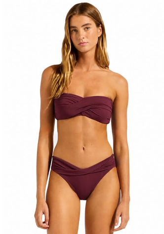 Twist Bandeau Bikini Burgundy