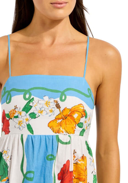 Viva Vacation Maxi Dress by Seafolly, showcasing a vibrant floral print with bright colors and a flowing design.