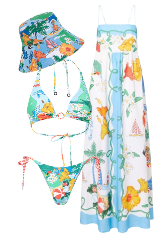 Viva Vacation Oversized Bucket Hat