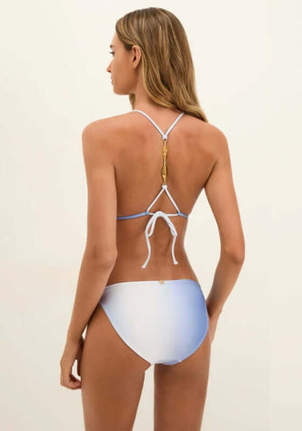 Blue Moon Tie Side Bikini Bottoms by Vix shown from the back with a tie closure and gradient blue fabric.