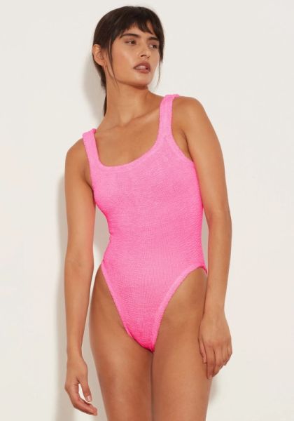 Hunza G Classic Square Neck Swimsuit Bubblegum Pink