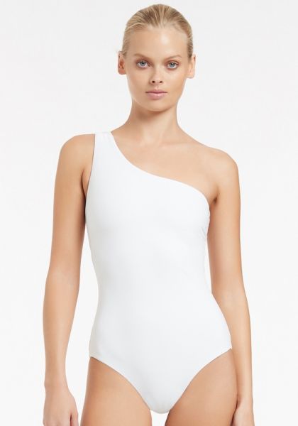 Jetset One Shoulder Swimsuit White