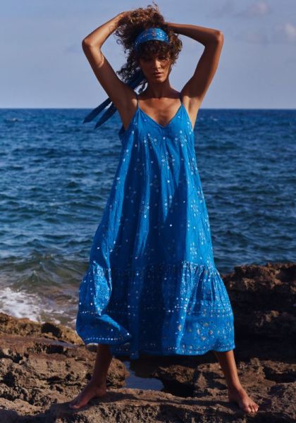 Juliet Dunn Midi Frill Dress Sapphire