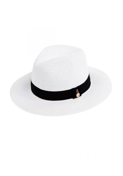 Fedora Hat White/Black