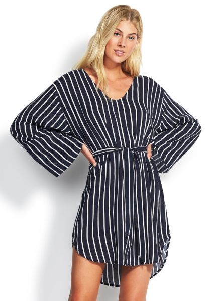 Seafolly Stripe Long Sleeve Cover Up